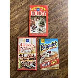 3 Christmas Holiday Cookbooks Bisquick Easy, Pillsbury, Holiday Classics III